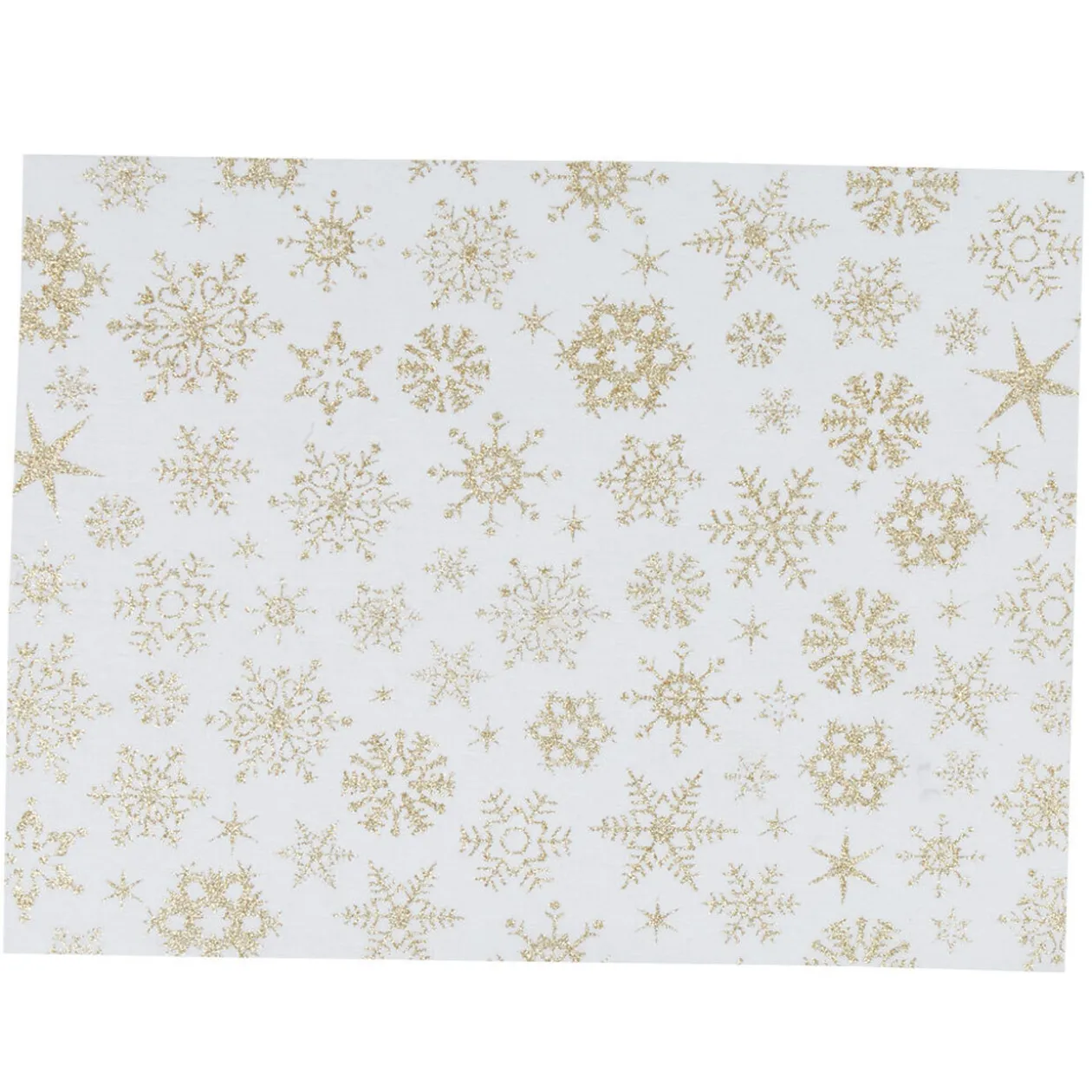 Set de table blanc design flocons dorés x8