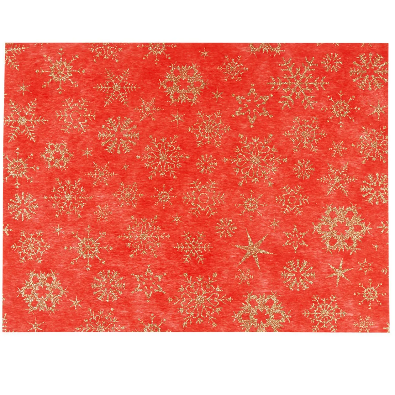 Set de table rouge design flocons dorés x8