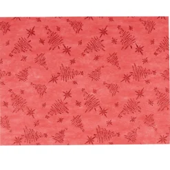 Set de table rouge design sapins rouges x8