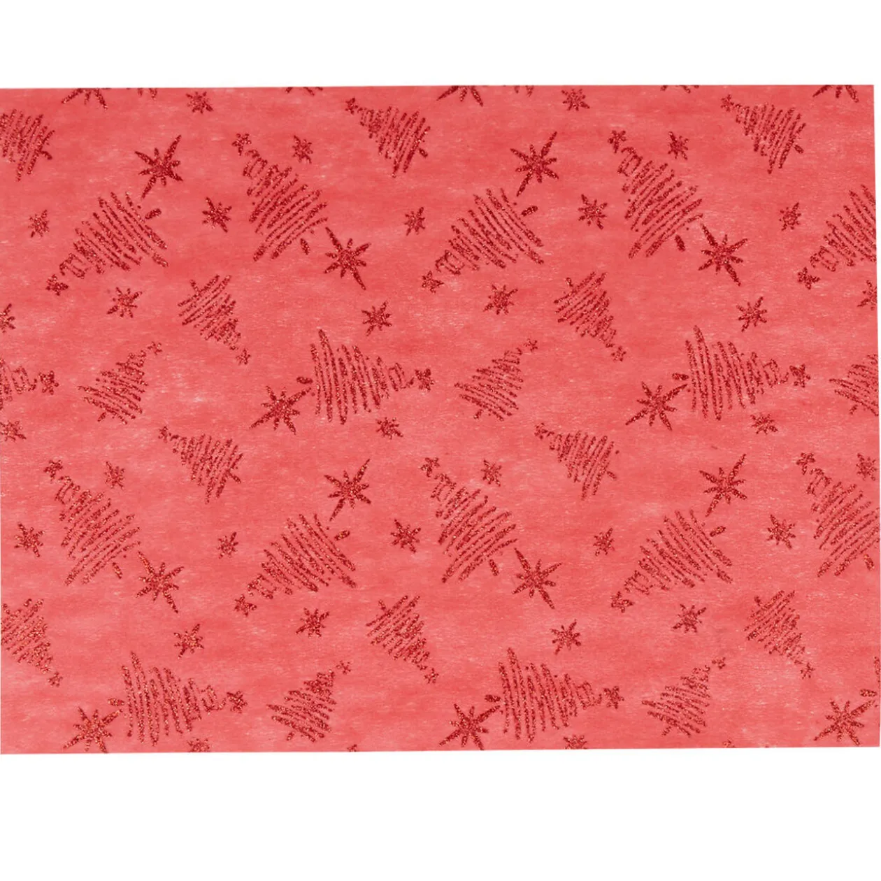 Set de table rouge design sapins rouges x8