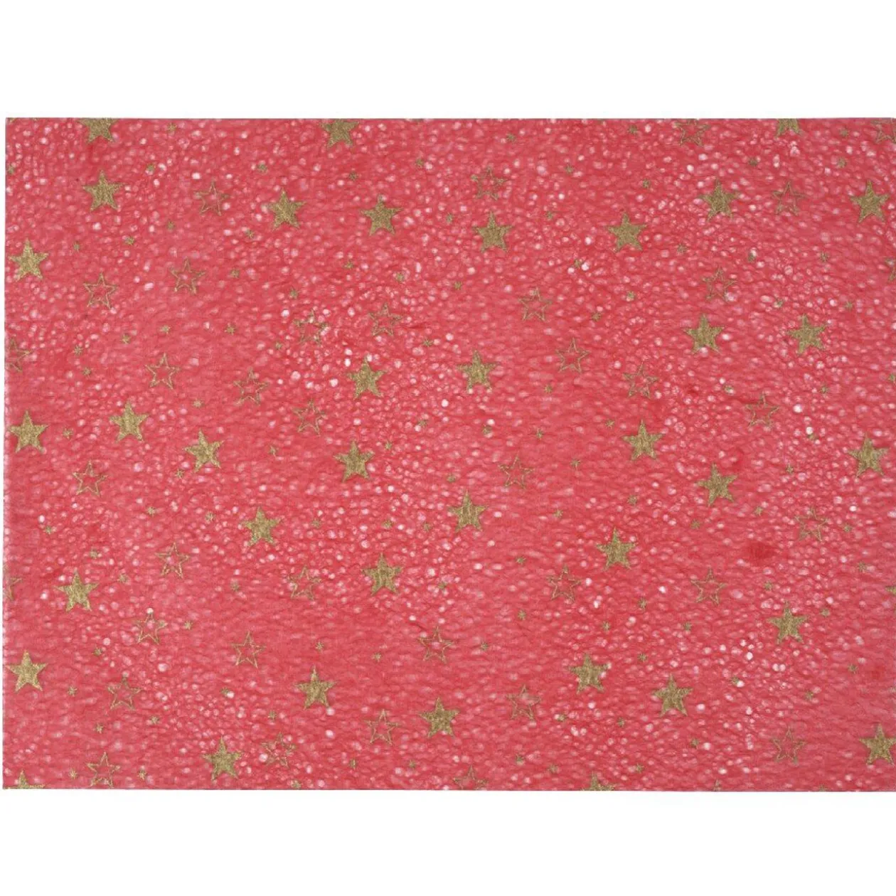 Set de table rouge motifs étoiles dorées x10