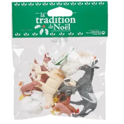 Set sujets animaux pour village de Noël H. 7 cm