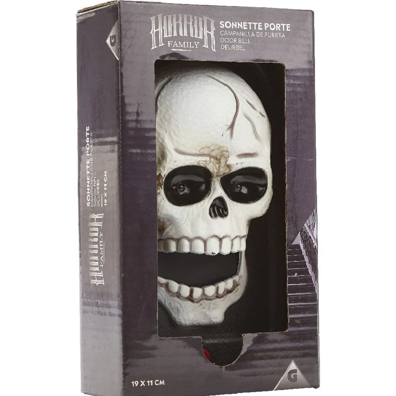 Sonnette de porte forme crâne Halloween