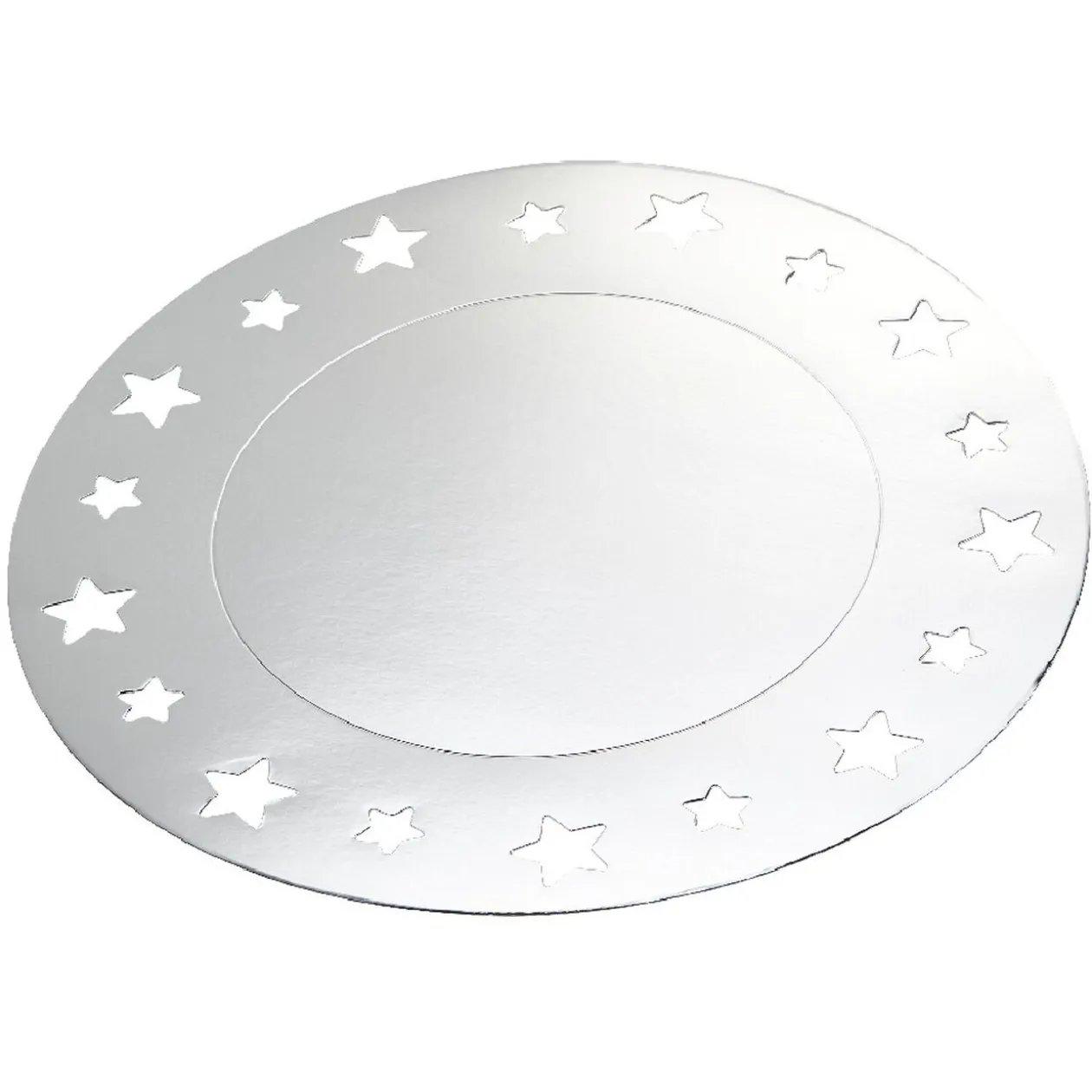 Sous-assiette argentée décor étoiles x4