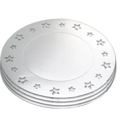 Sous-assiette argentée décor étoiles x4