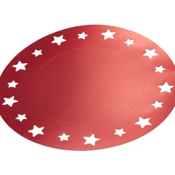 Sous-assiette rouge décor étoiles x4