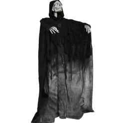 Squelette avec robe et capuche noire lumineux et sonore