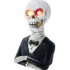 Squelette gentleman Halloween LED polyrésine noir et blanc