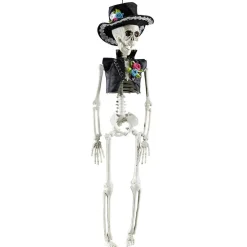 Squelette homme esprit mexicain Halloween à suspendre H40cm