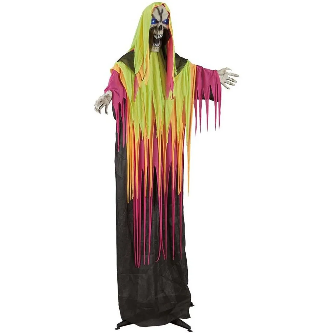 Squelette sonore et lumineux à LED décoration Halloween néon