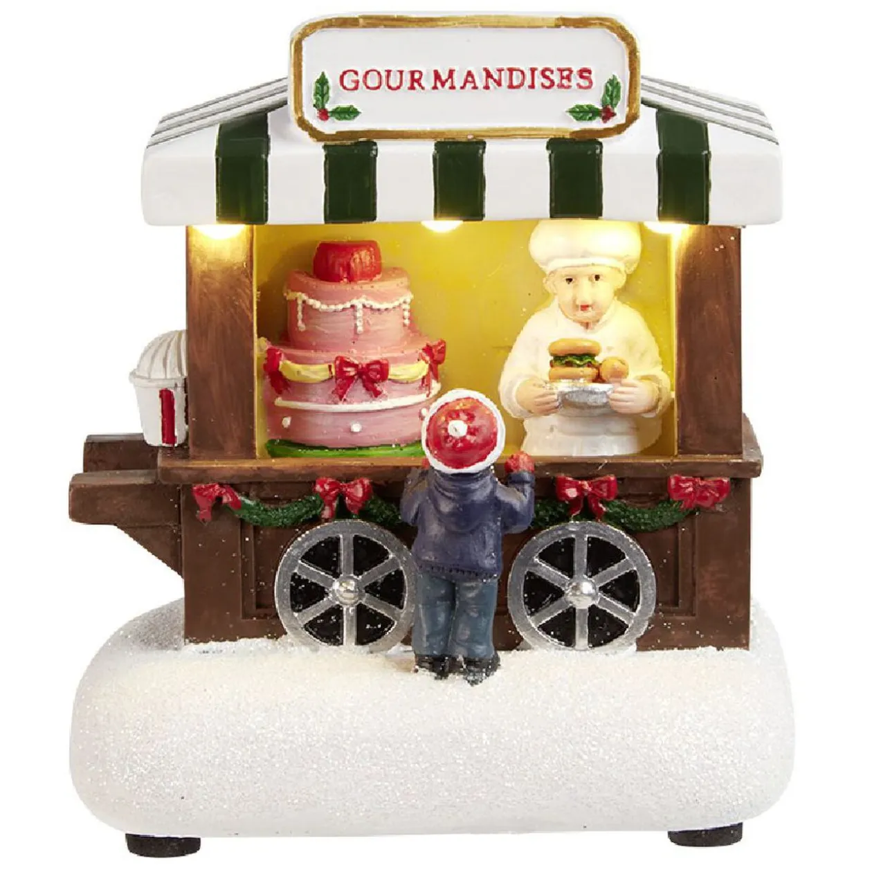 Stand vente de gourmandises lumineux Village de Noël