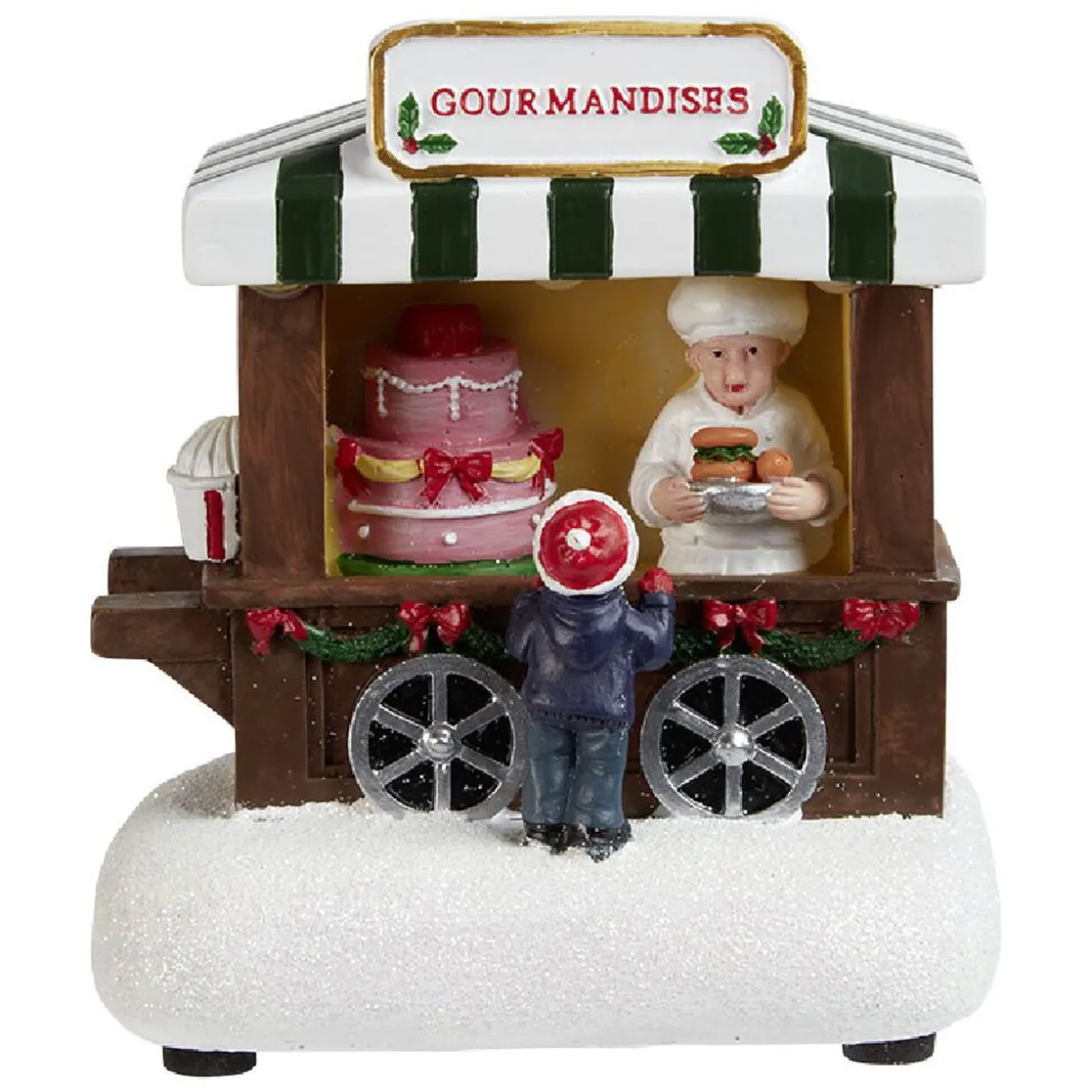 Stand vente de gourmandises lumineux Village de Noël