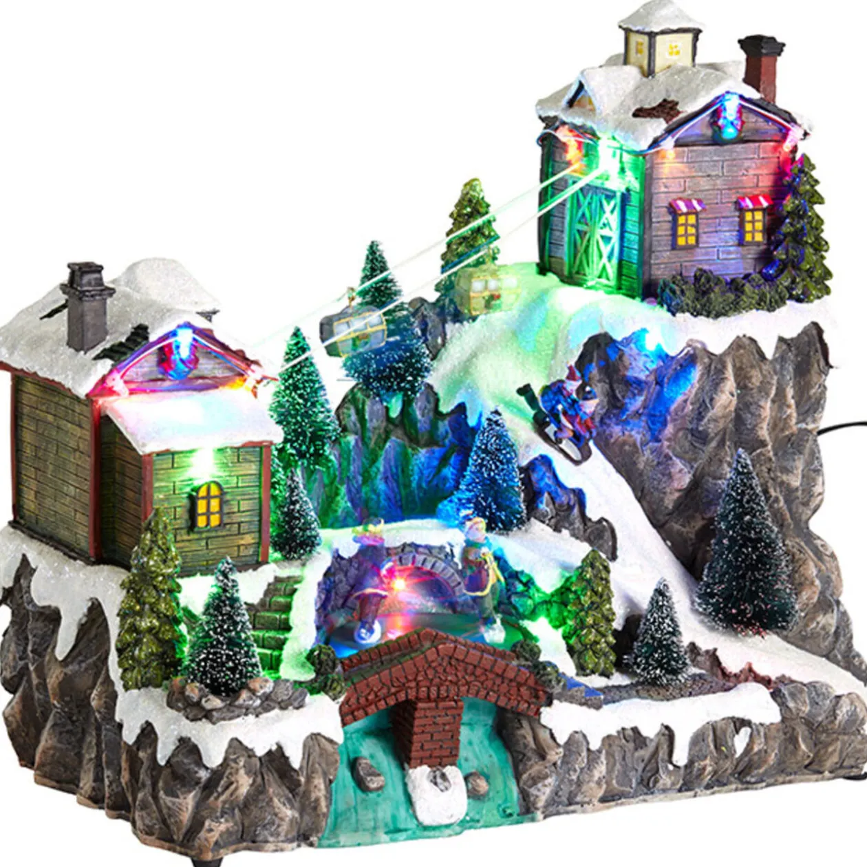 Station de ski lumineuse musicale et animée