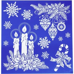 Sticker blanc pour fenêtre Noël