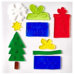 Sticker gel cadeau de Noël pour fenêtre