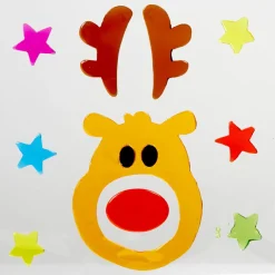 Sticker gel pour vitre design tête de renne