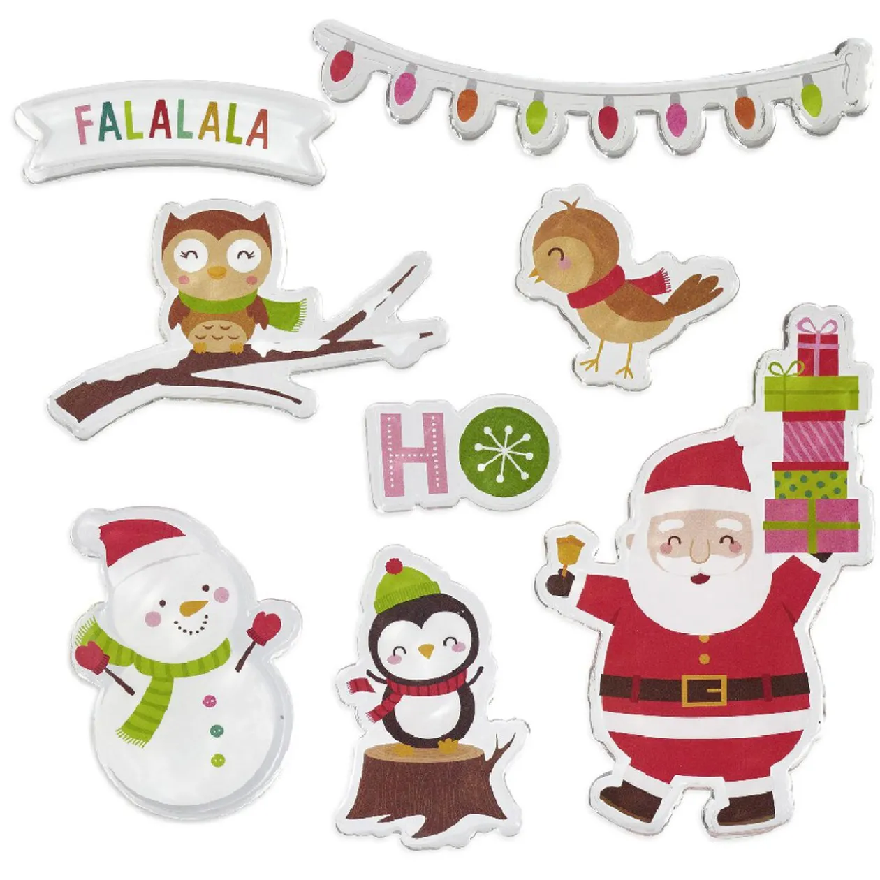 Sticker gel Père Noël Falala pour fenêtre