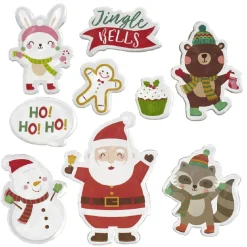 Sticker gel Père Noël Lapin Ourson pour fenêtre