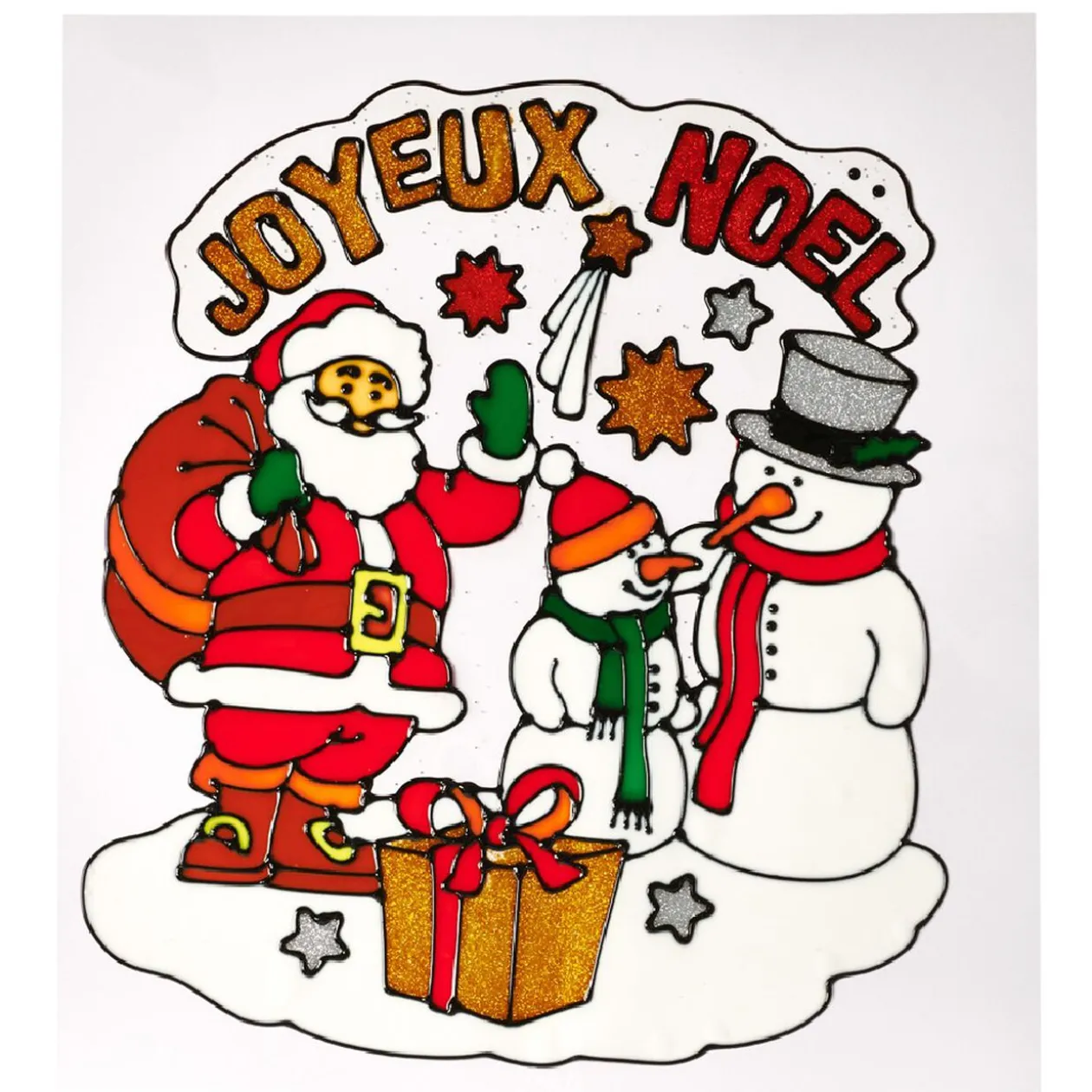 Sticker gel père Noël pour fenêtre