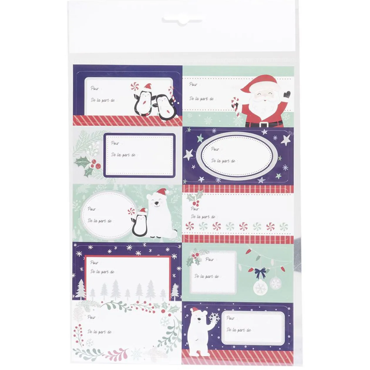 Sticker pour cadeau Noël x10