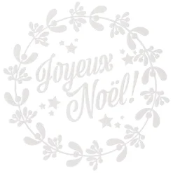 Sticker pour fenêtre couronne de Noël blanc