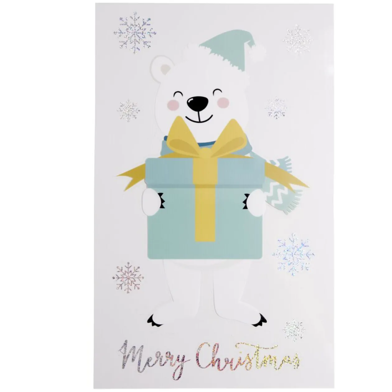 Sticker repositionnable motif ours de noël