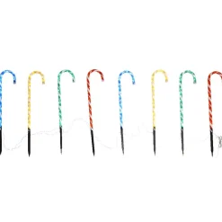 Sucre d'orge lumineux solaire à rayures x 8