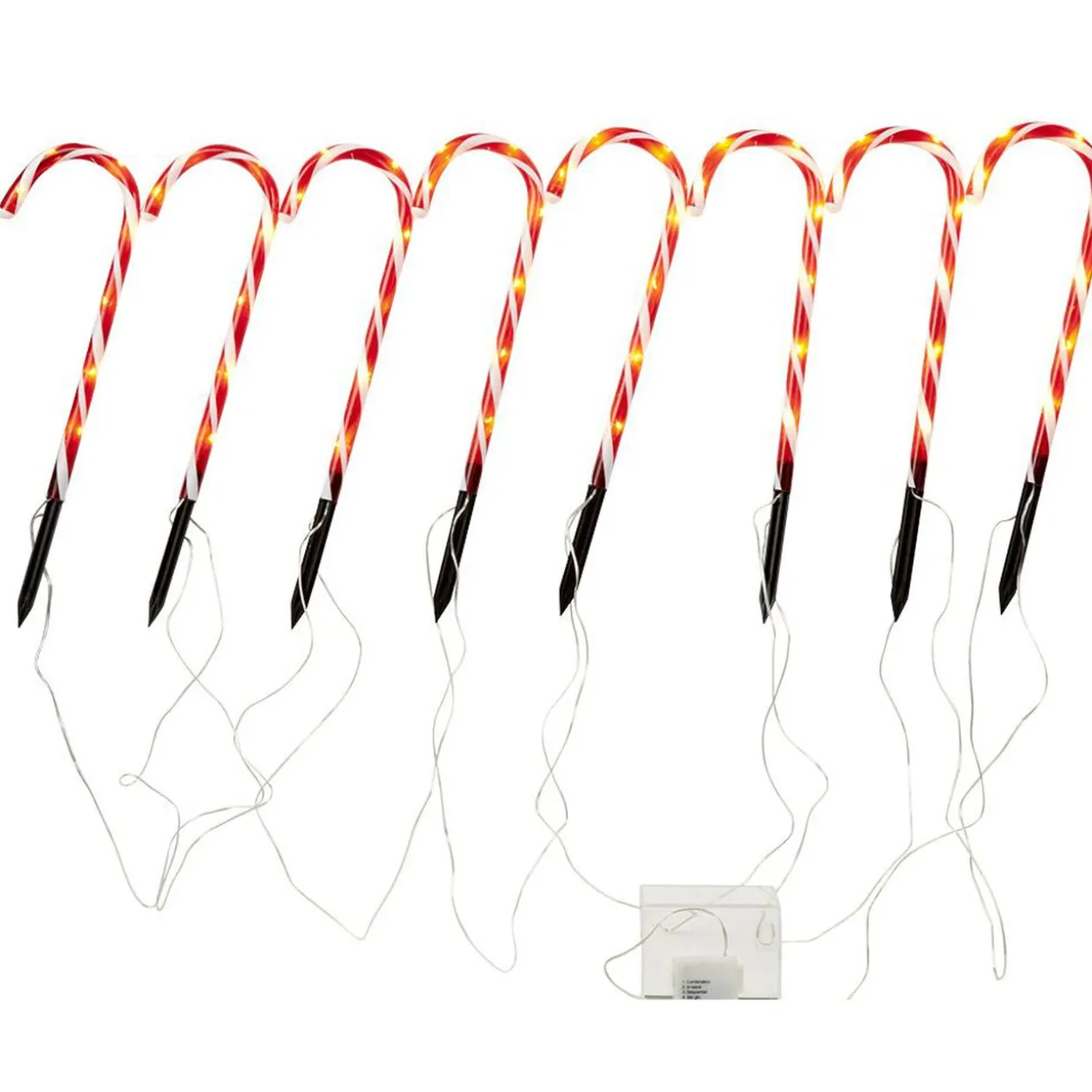 Sucre d'orge lumineux x8 H47 cm