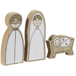 Sujet de crèche blanc naturel x3