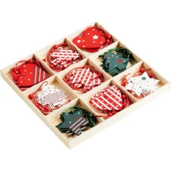 Sujet de Noël rouge et vert à suspendre x36