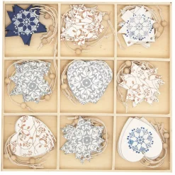 Sujet en bois à suspendre Noël x36