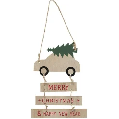 Supension Pancarte de Noël message Merry Christmas et Happy New Year