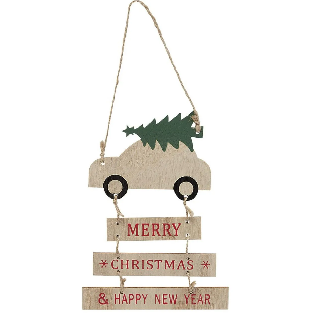 Supension Pancarte de Noël message Merry Christmas et Happy New Year