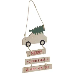 Supension Pancarte de Noël message Merry Christmas et Happy New Year