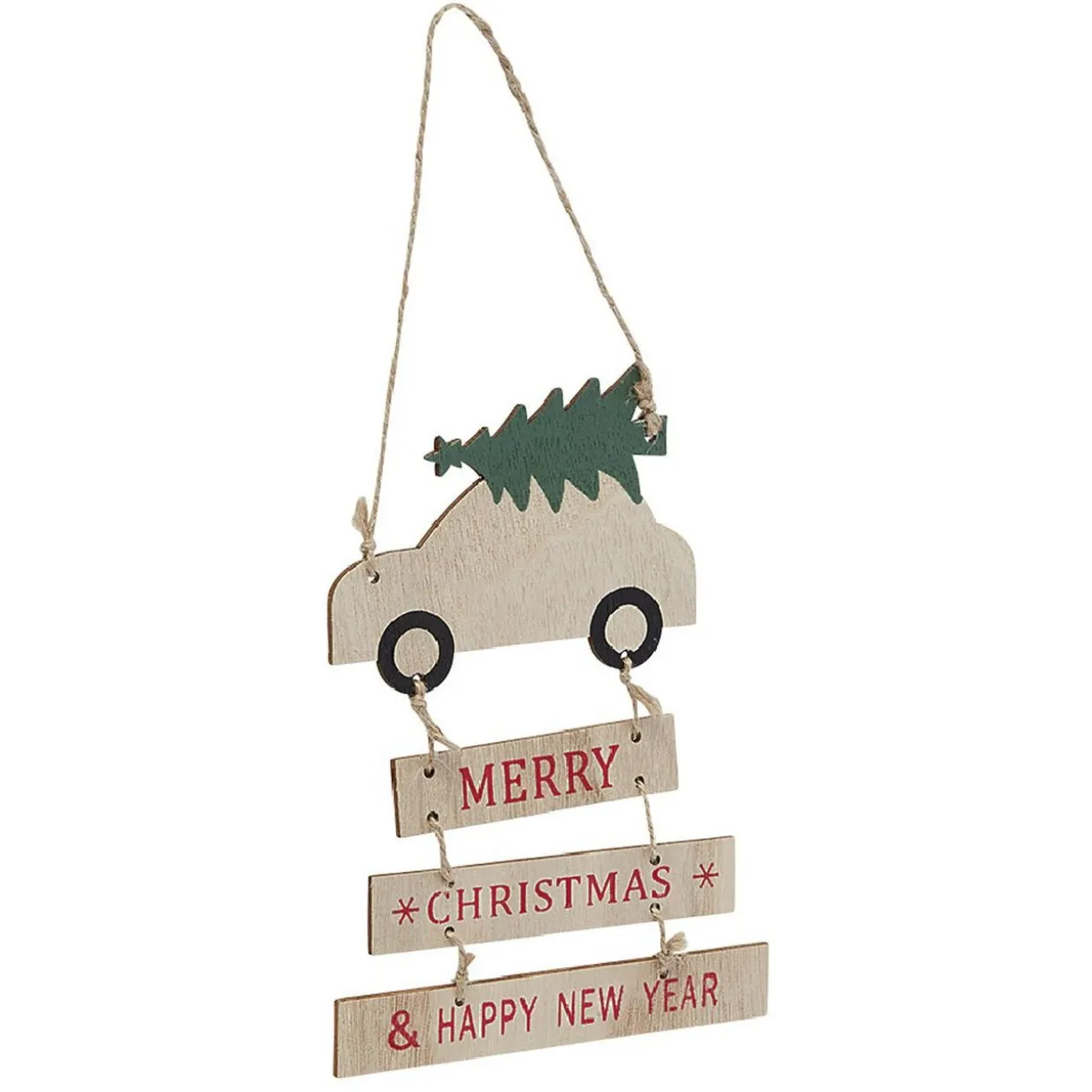 Supension Pancarte de Noël message Merry Christmas et Happy New Year