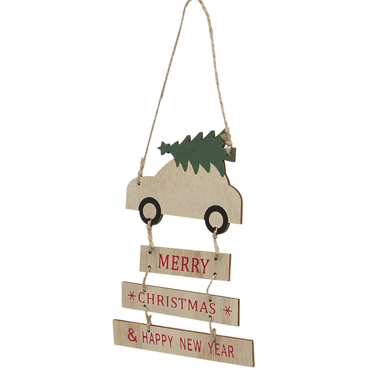 Supension Pancarte de Noël message Merry Christmas et Happy New Year