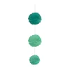 Suspension 3 boules chiffon en papier vert