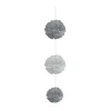 Suspension 3 boules chiffon en papier gris