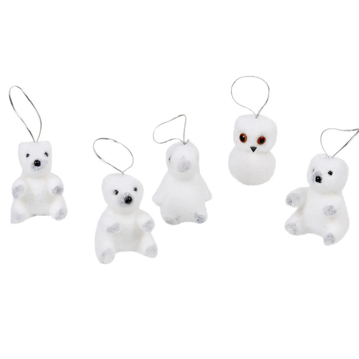 Suspension animal polaire blanc Noël x5