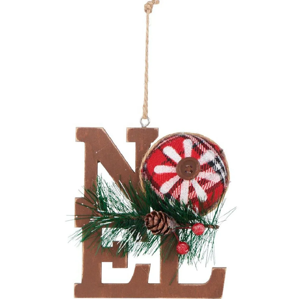 Suspension avec lettres NOËL rouges et vertes