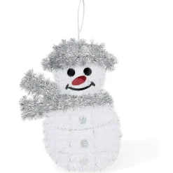 Suspension Bonhomme de neige blanc et doré