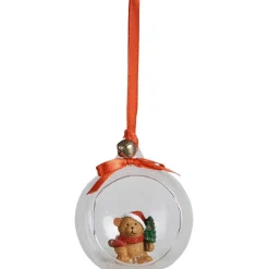 Suspension boule de Noël ouverte avec personnage déco vintage