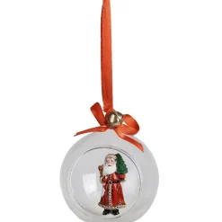 Suspension boule de Noël ouverte avec personnage déco vintage