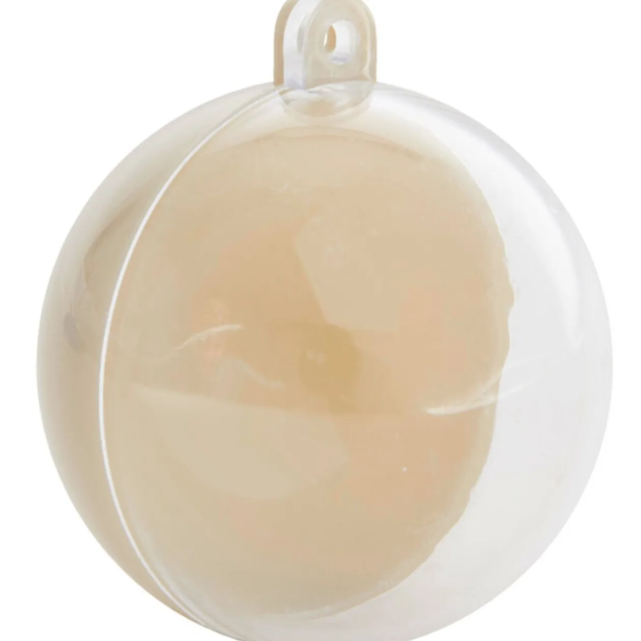 Suspension boule ivoire et transparente x3