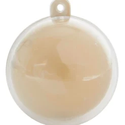Suspension boule ivoire et transparente x3