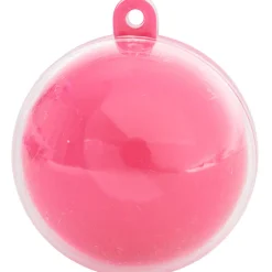 Suspension boule rose fuchsia et transparente x3