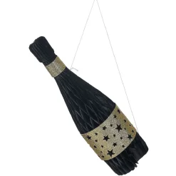 Suspension bouteille serpentin noir et doré