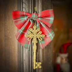 Suspension Clé déco Noël pailleté doré