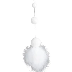 Suspension décor avec plumes gris blanc