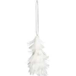 Suspension décor effet plume blanc